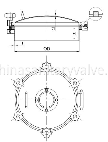 sanitary circular manways with sight glass